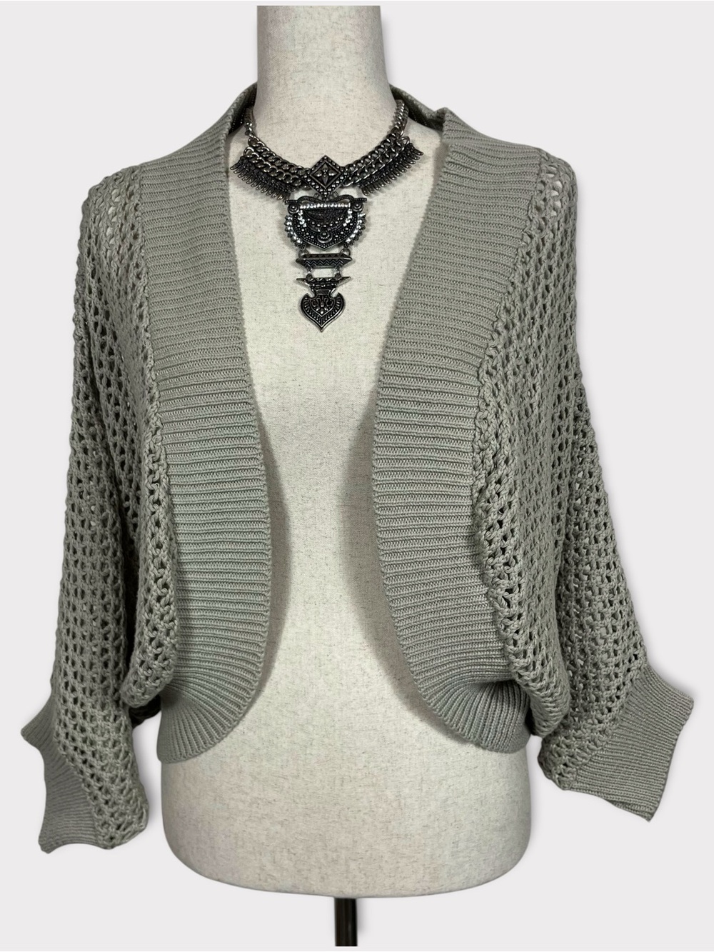 American Rag Open Knit Bolero Sweater Cardigan Top Medium Slouchy Boho Festival